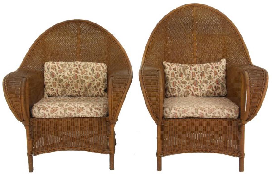 Pr. Bar Harbor Wicker Armchairs (1 of 10)