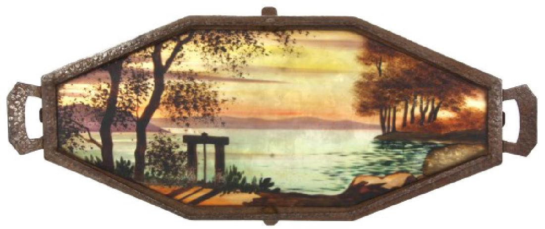 Reverse Painted Arts & Crafts Serving Tray (1 of 9)