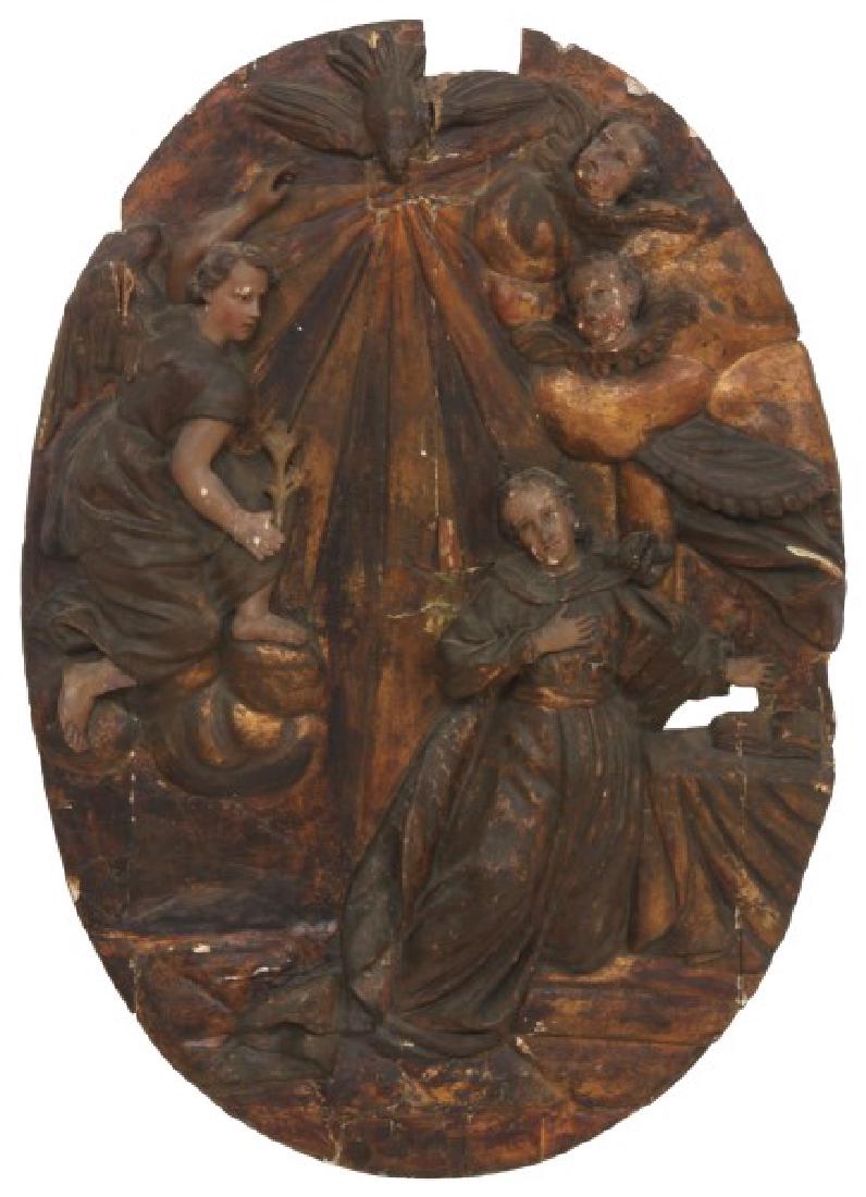 Large Carved Wood & Gesso Wall Plaque (1 of 9)