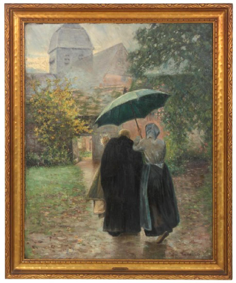 Lg. Van Hollebeke Oil On Canvas Rainy Day (1 of 7)