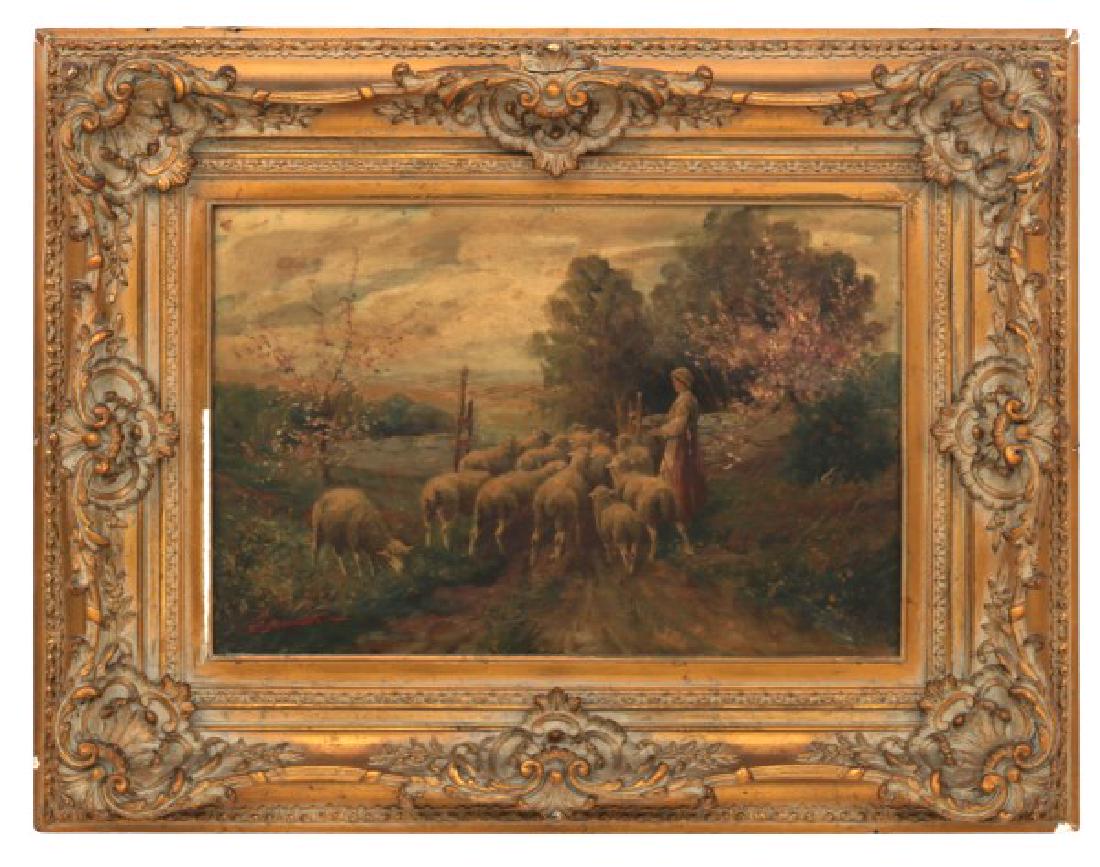 Dutch School Oil On Canvas With Sheep (1 of 8)