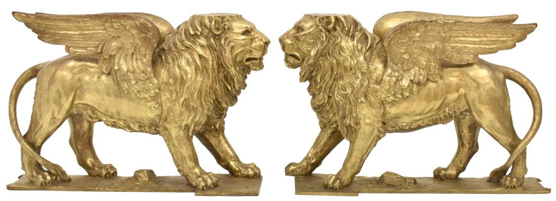 Pr. Figural Bronze Winged Lions (1 of 10)