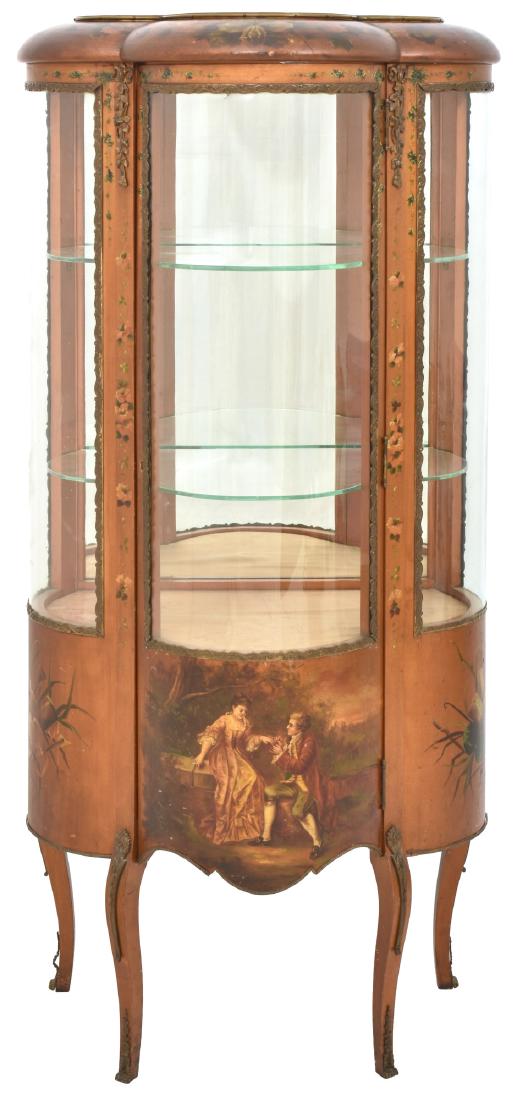 Brass Mounted French Vitrine Curio Cabinet (1 of 10)