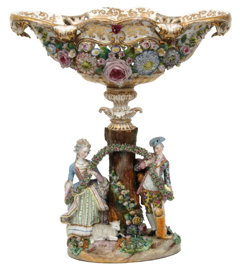Attr. Meissen Porcelain Figural Centerpiece (1 of 10)