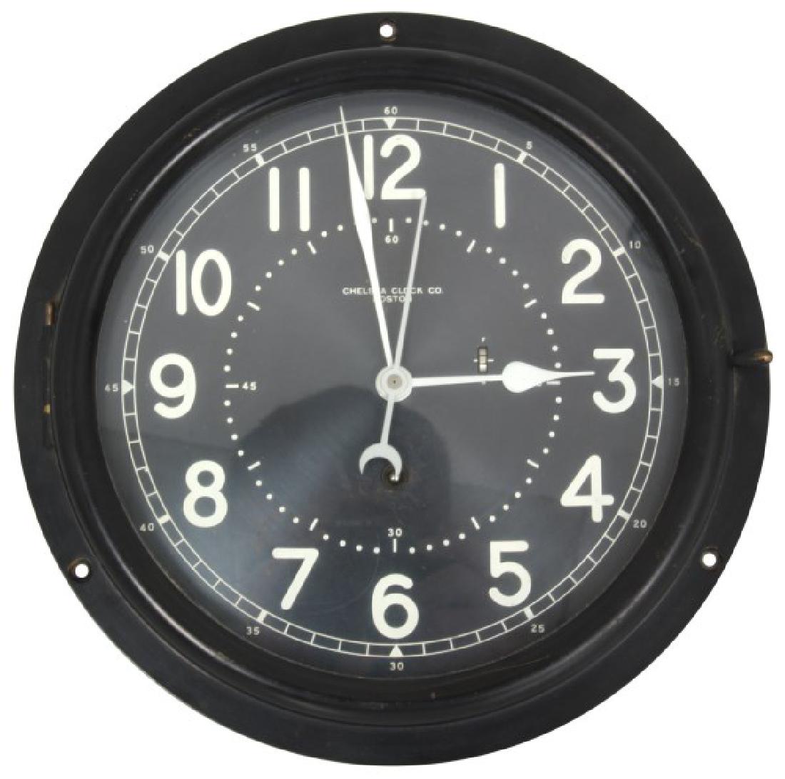 Wall Mounted Chelsea Black Dial Marine Clock (1 of 6)