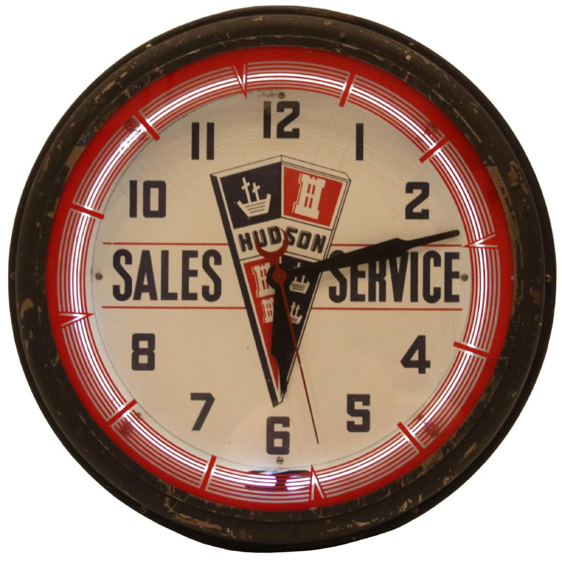 Hudson Sales & Service Neon Wall Clock (1 of 9)