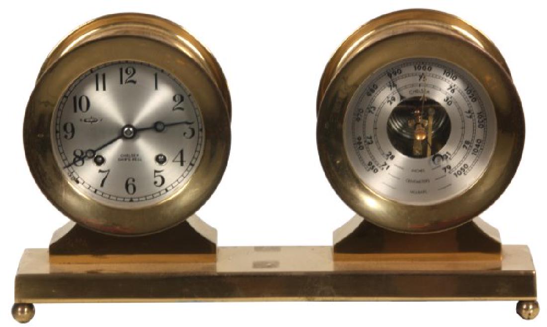 Chelsea Ship's Bell Desk Clock W/ Barometer (1 of 7)