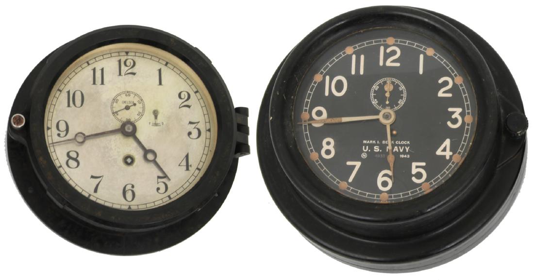 2 Chelsea Phenolic Cased Marine Deck Clocks (1 of 10)