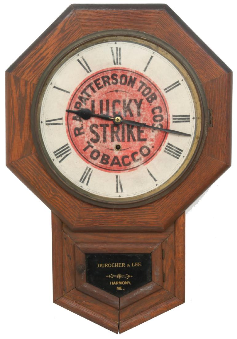 Oak Lucy Strike Advertising Wall Clock (1 of 9)