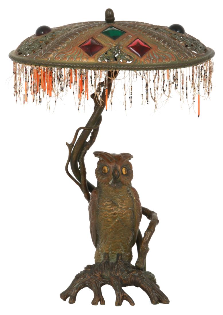 Figural Bronze Owl Table Lamp (1 of 10)