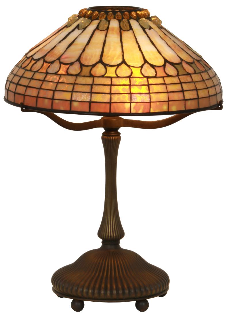 16 in. Tiffany Jeweled Feather Table Lamp (1 of 10)