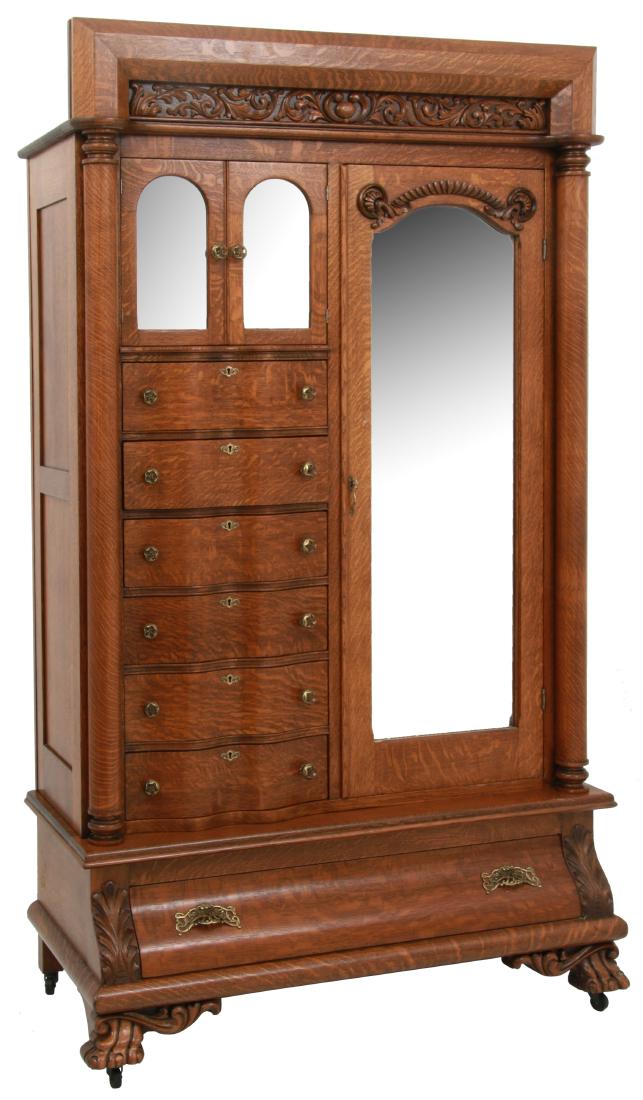 Quartersawn Oak Lingerie Armoire