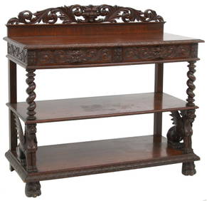 R.J. Horner Oak Winged Griffin Server (1 of 10)