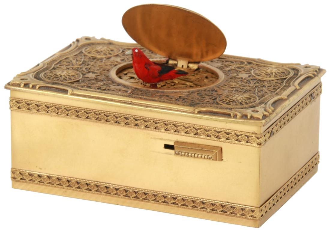 Brass Animated Singing Bird Box (1 of 8)