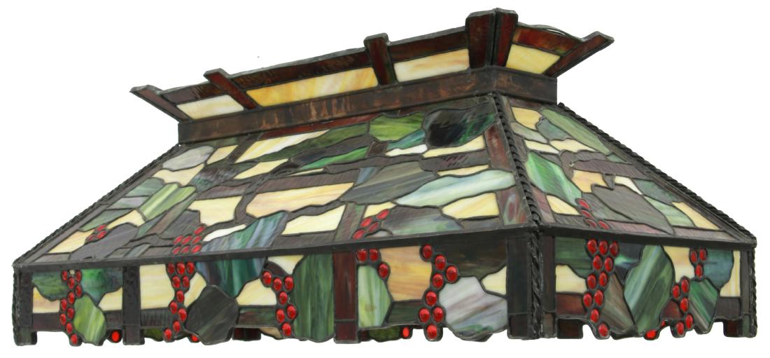36 in. Grape Trellis Leaded Billiard Lamp (1 of 10)