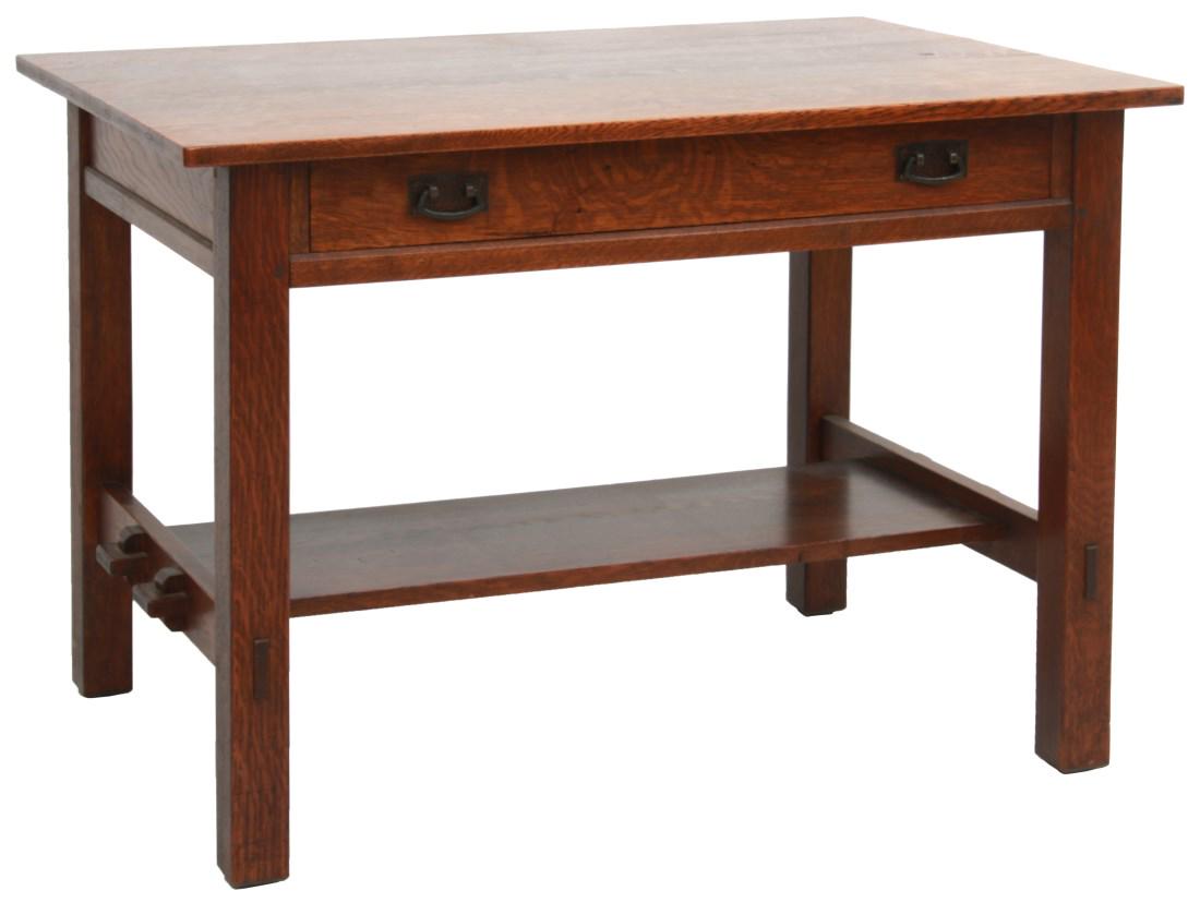 L & JG Stickley Oak Library Table (1 of 10)