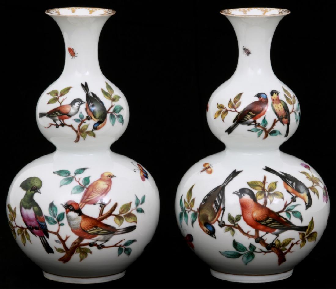Pr. Meissen Double Gourd Vases (1 of 10)