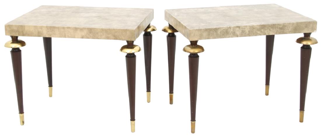 Pr. John Stuart Mid Century Leather Top Lamp Table (1 of 9)