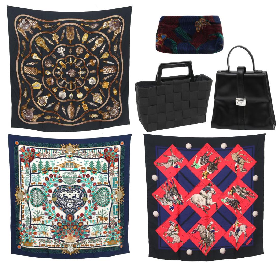 6 Pcs. 3 Designer Purses & 3 Hermes Scarves (1 of 10)