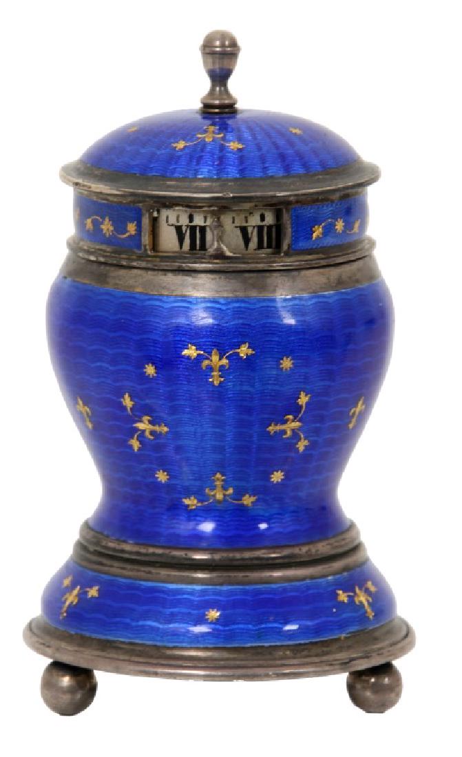 Miniature Sterling and Guilloche Annular Clock (1 of 7)