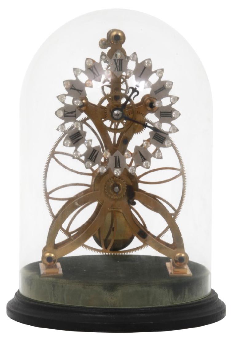 Miniature Great Wheel Skeleton Clock With Dome (1 of 9)