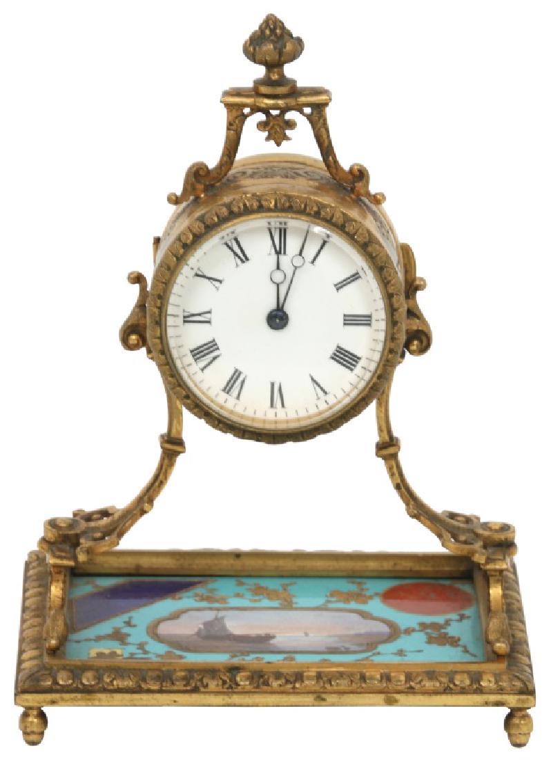Brass & Porcelain Desk Clock (1 of 10)