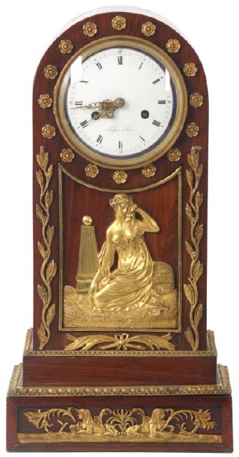 French Empire Silk Thread Mantle Clock