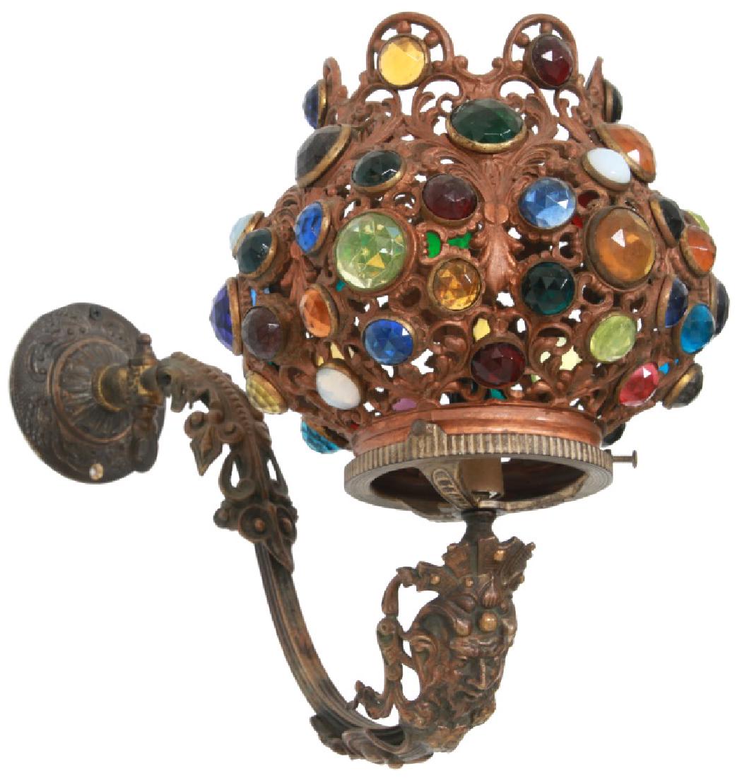 Jeweled Brass Wall Sconce