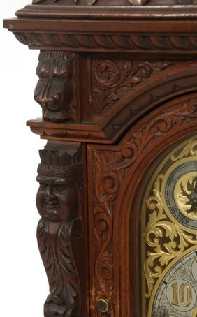 German Triple Fusee Mahogany Bracket Clock