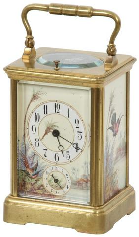 Bronze and Porcelain Repeater Carriage Clock