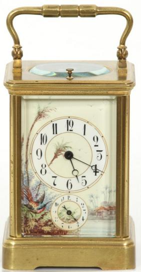 Bronze and Porcelain Repeater Carriage Clock