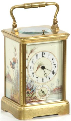 Bronze and Porcelain Repeater Carriage Clock