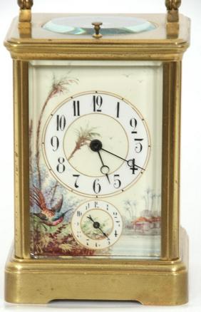 Bronze and Porcelain Repeater Carriage Clock