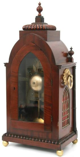 English Double Fusee Mahogany Bracket Clock