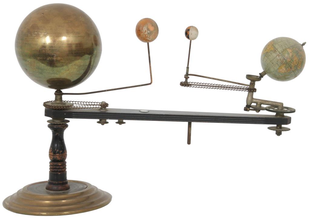 Trippensee Planetarium Model Orrery: Trippensee Planetarium Model Orrery. Mechanical model orrery of the solar system, tracking the relative positions of Venus, Earth and the moon as they orbit the sun. Has a heavy brass 5.5 in. dia. sph