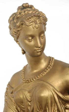 Large French Figural Spelter Clock