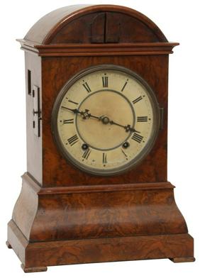 Burl Walnut Double Fusee Cuckoo Shelf Clock