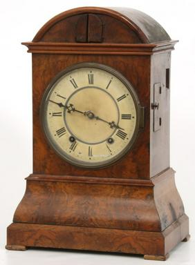 Burl Walnut Double Fusee Cuckoo Shelf Clock