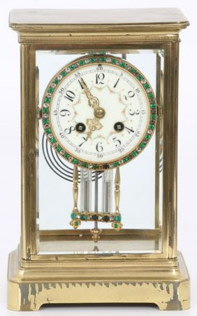 Japy Freres Jeweled Crystal Regulator