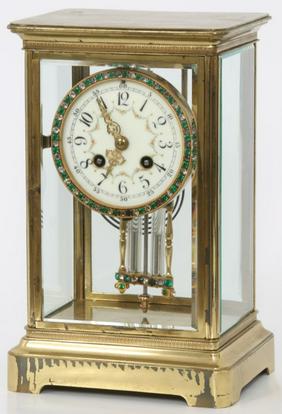 Japy Freres Jeweled Crystal Regulator