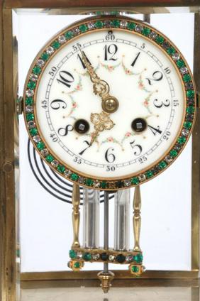 Japy Freres Jeweled Crystal Regulator