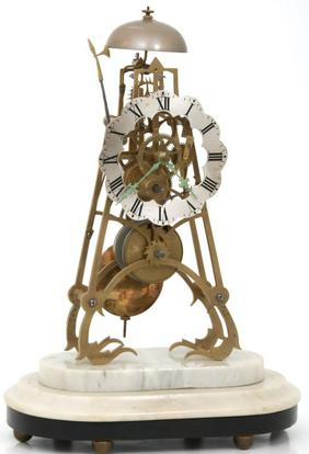 Brass Single Fusee 8 Day Skeleton Clock