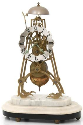 Brass Single Fusee 8 Day Skeleton Clock
