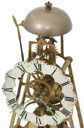 Brass Single Fusee 8 Day Skeleton Clock