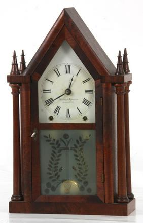 Brewster & Ingrahams Gothic Steeple Mantle Clock
