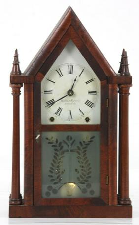 Brewster & Ingrahams Gothic Steeple Mantle Clock