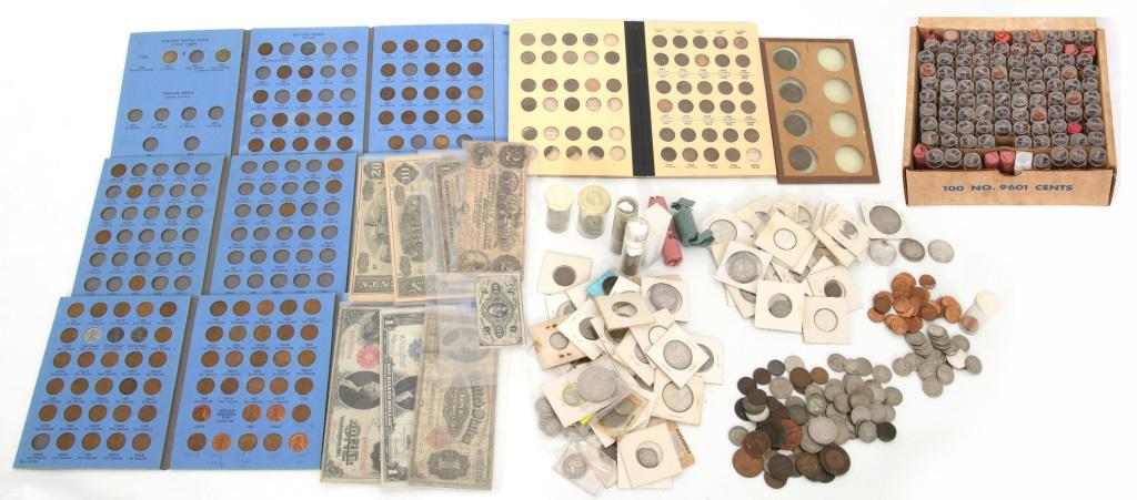 Lot of Estate Coins & Paper Money: Lot of American & foreign coins and paper money.