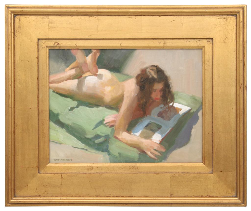 Ray Roberts (American, b. 1954): Ray Roberts (American, b. 1954) "The Art Book" oil on board signed "Ray Roberts" (lower left) 11 1/2 in. high x 15 1/2 in. wide (sight) 20 1/2 in. high x 24 1/2 in. wide (frame)