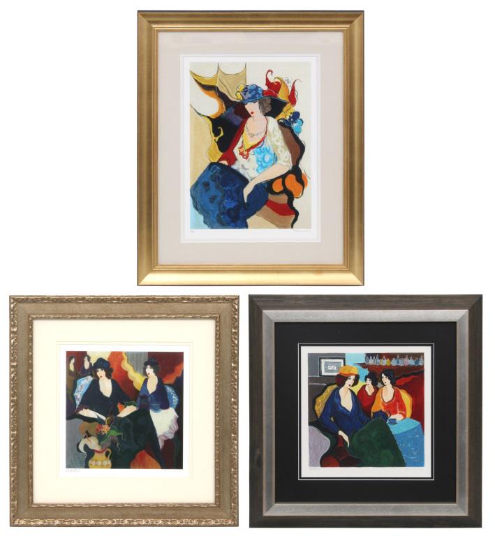 Itzchak Tarkay (Israeli, 1935-2012): Itzchak Tarkay (Israeli, 1935-2012) Memory III, Memory II and Grace IV serigraph all signed (lower right); also stamped and numbered (lower left) 1) Sight: 11 1/4 in. high x 11 in. wide. Frame: 19 3/4