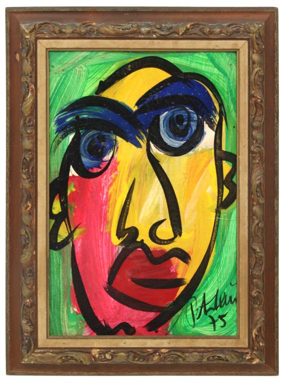 Peter Keil (American/German, b. 1942): Peter Keil (American/German, b. 1942) "Boston Cover" acrylic on masonite signed "P. Keil" and dated "75" (lower right) 17 3/8 in. high x 11 3/8 in. wide (sight) 22 3/4 in. high x 16 3/4 in. wide (fram